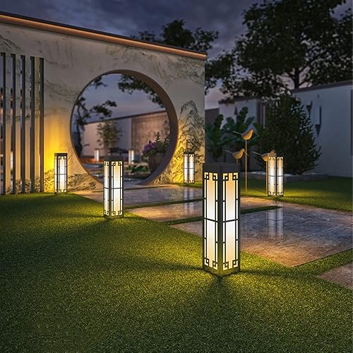 Miniatura 5 de Luces de poste al aire libre, luz eléctrica enchufable para césped, impermeable, luz de jardín al aire libre, luz LED simple de acero inoxidable,