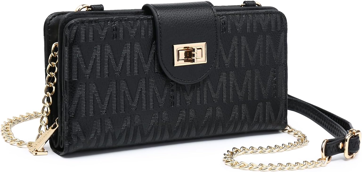 MKP COLLECTION Women Small Crossbody Shoulder Bag Zip Wallet Purse Handbags Clutch Credit Card Holder with Chain Strap