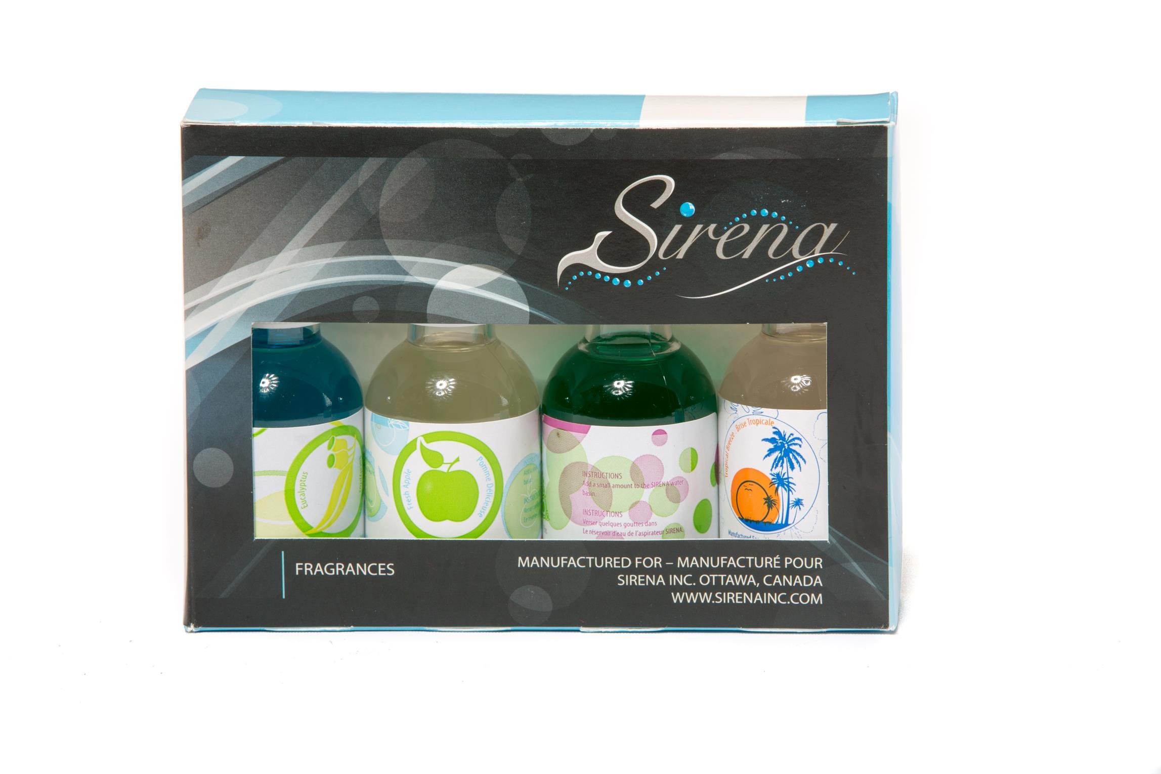 Sirena Vacuum Fragrance Oils, Pack of 4 Essential Oils Eucalyptus, Pine Tree, Apple and Tropical Breeze. Office and Home Essentials.…