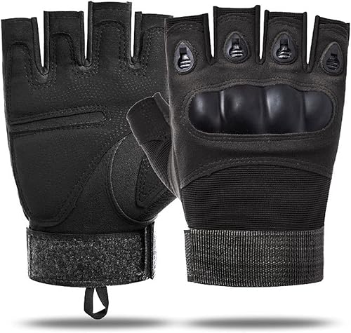 Guantes sin dedos para entrenamiento de entrenamiento de protección de nudillos para hombre al aire libre