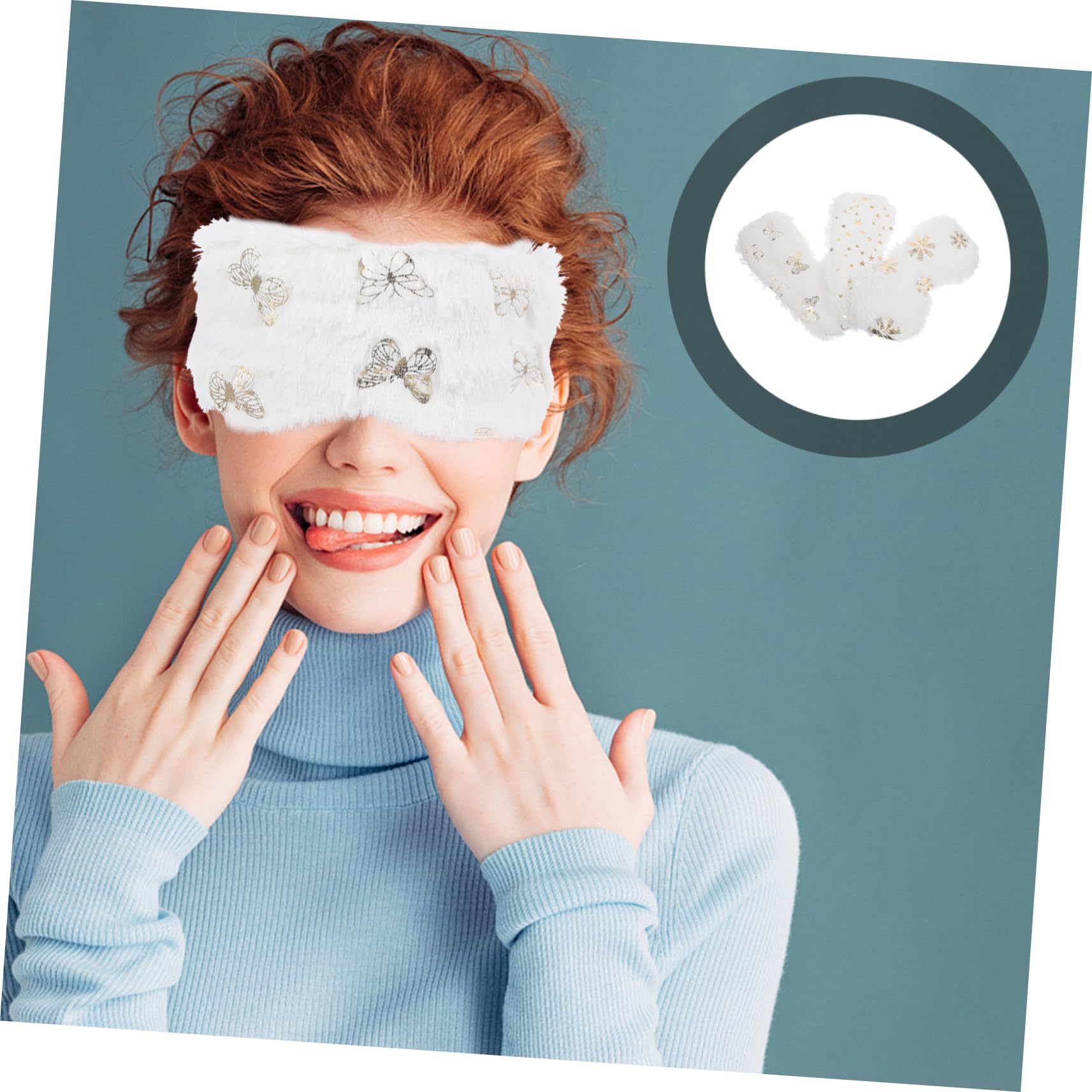 Beavorty 12 Piezas antifaz de peluche de ojos de felpa antifaz para dormir para niños sleep mask sleeping mask máscara para dormir cómodas máscaras para los ojos