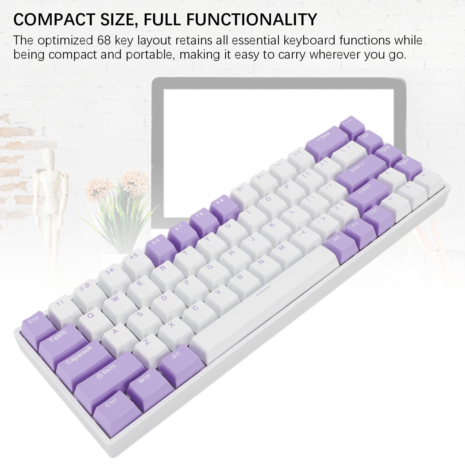 Klawiatura mechaniczna SustVita z podświetlanym RGB N Key Rollover Blue Switch do gier Office 10 HarmonyOS