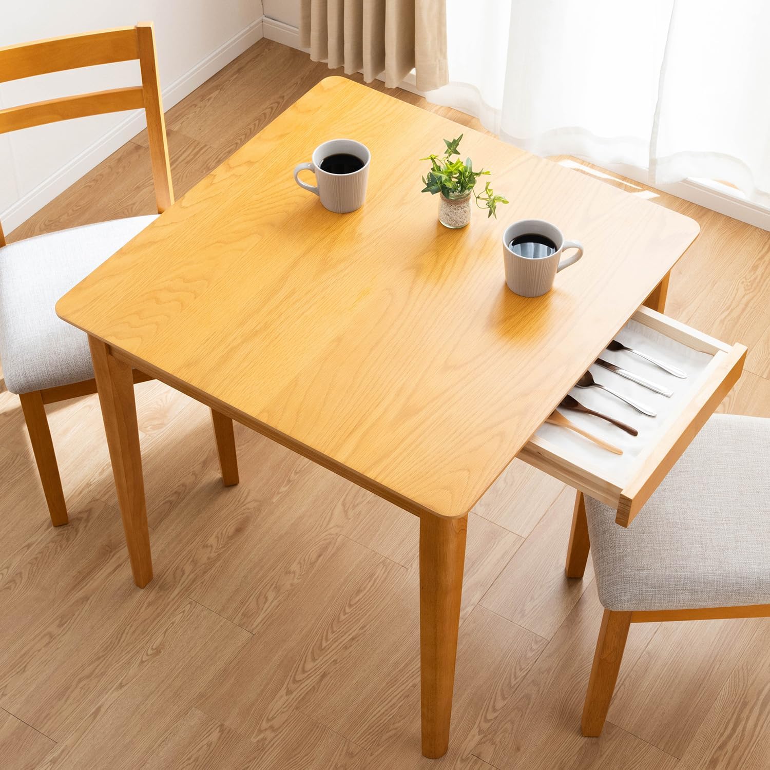 天然杉一枚板ナチュラルとダークトーンのテーブル蜜蝋ワックス仕上げ｜天然