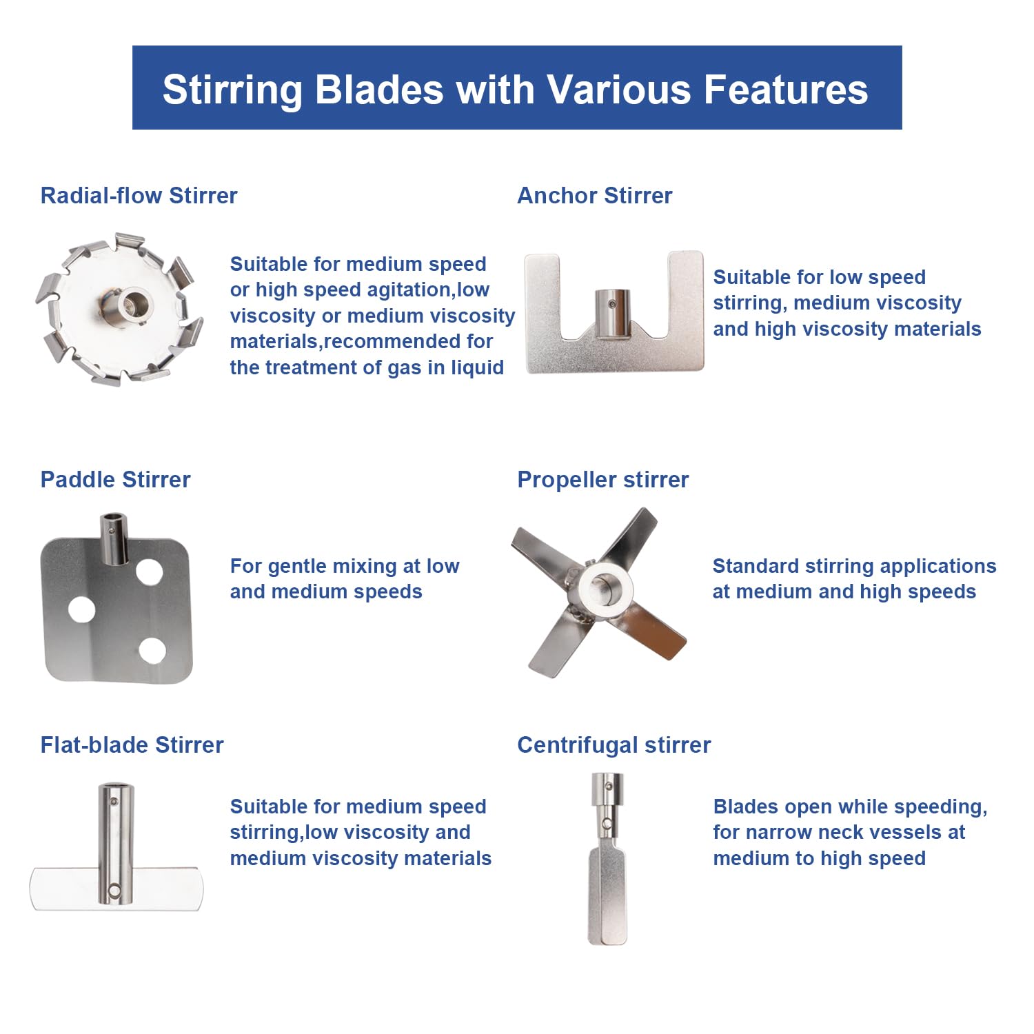 ONiLAB 18900743 8PCS Set of Overhead Stirrer Tools