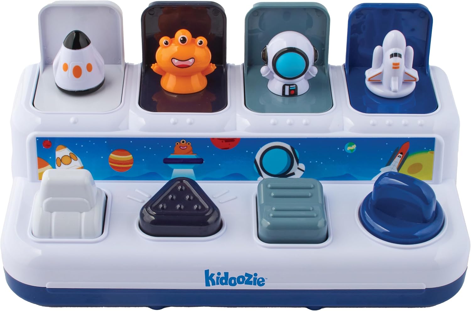 Kidoozie - Pop 'n Play Space Explorer - Space Activity Toy for Babies | Press, pop and blast off - buttons, lights and sounds reward curious hands with cause-and-effect discoveries, Ages 6+ Months