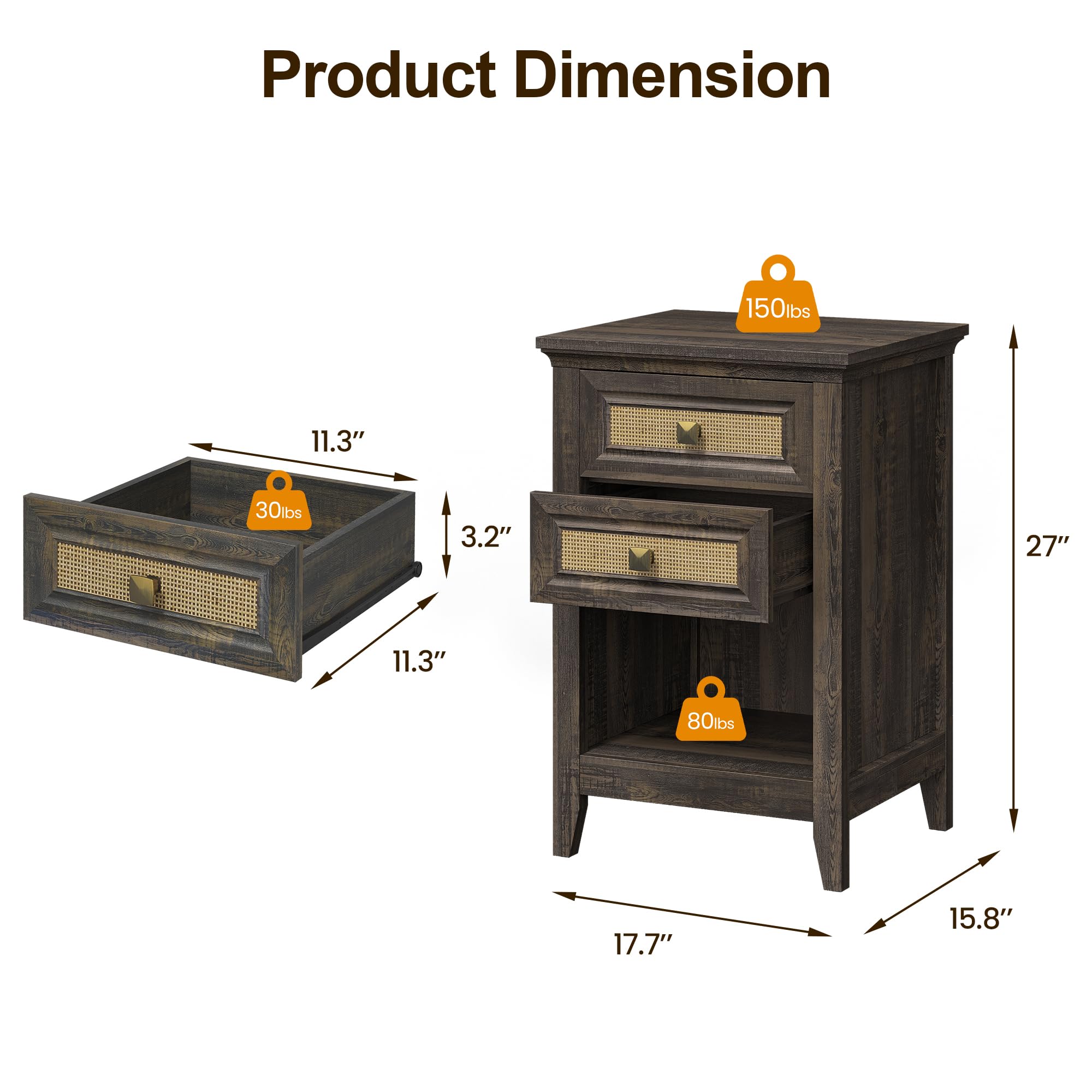 Set 2 comodini con 2 cassetti in legno bianco Vichy | Leroy Merlin
