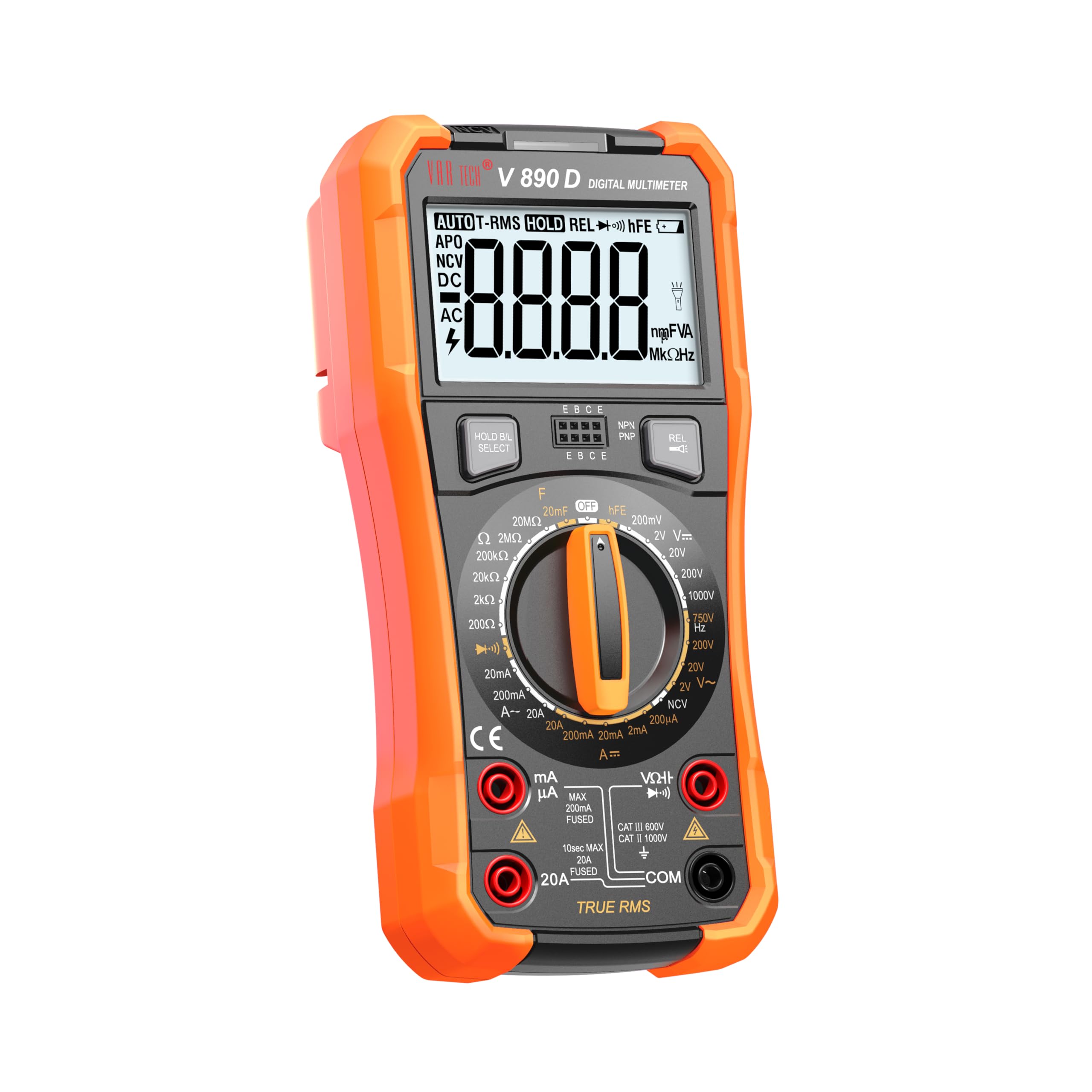 VAR TECH Digital Multimeter V 890 D True RMS, 1000 V DC 750 V AC 20 A DC AC, Manual ranging Heavy duty with NCV