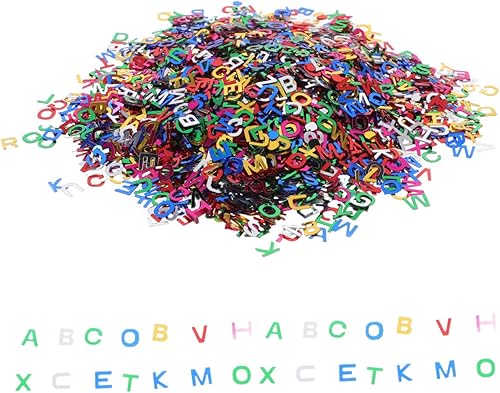 Healifty Letras universitarias decorativas mixtas de lentejuelas del alfabeto, 3.17 oz/paquete, accesorios para manualidades hechas a mano, 0.315 in