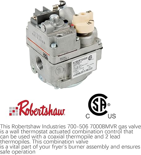 Miniatura 7 de EGGKITPO Freidora comercial de gas natural de 120,000 BTU, 4 quemadores, freidora de pie de acero inoxidable con certificación CSA con 2 cestas de