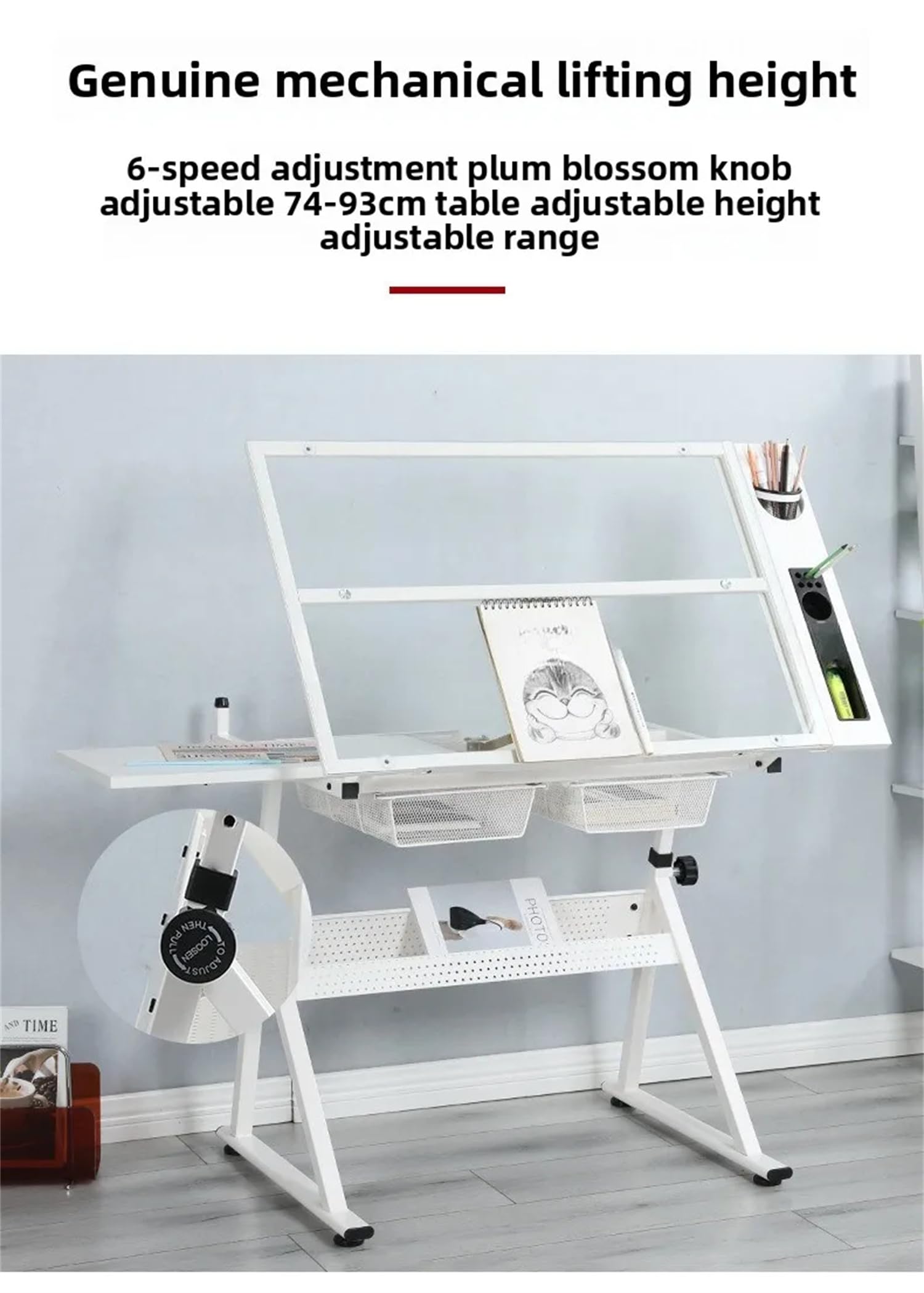 Zeichentisch Architektentisch Höhenverstellbar Arbeitstisch Verstellbarer Tischplatte Schreibtisch Schülerschreibtisch Mit Hocker Und Schubladen Für Techniker Architekten