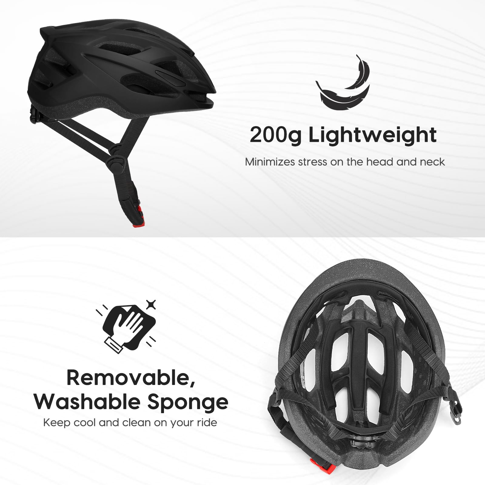 Casco da bici da uomo e donna, con prese d'aria oversize, casco da ciclismo leggero, casco da mountain bike e da strada, per adulti, casco da ciclismo regolabile 55-62 cm