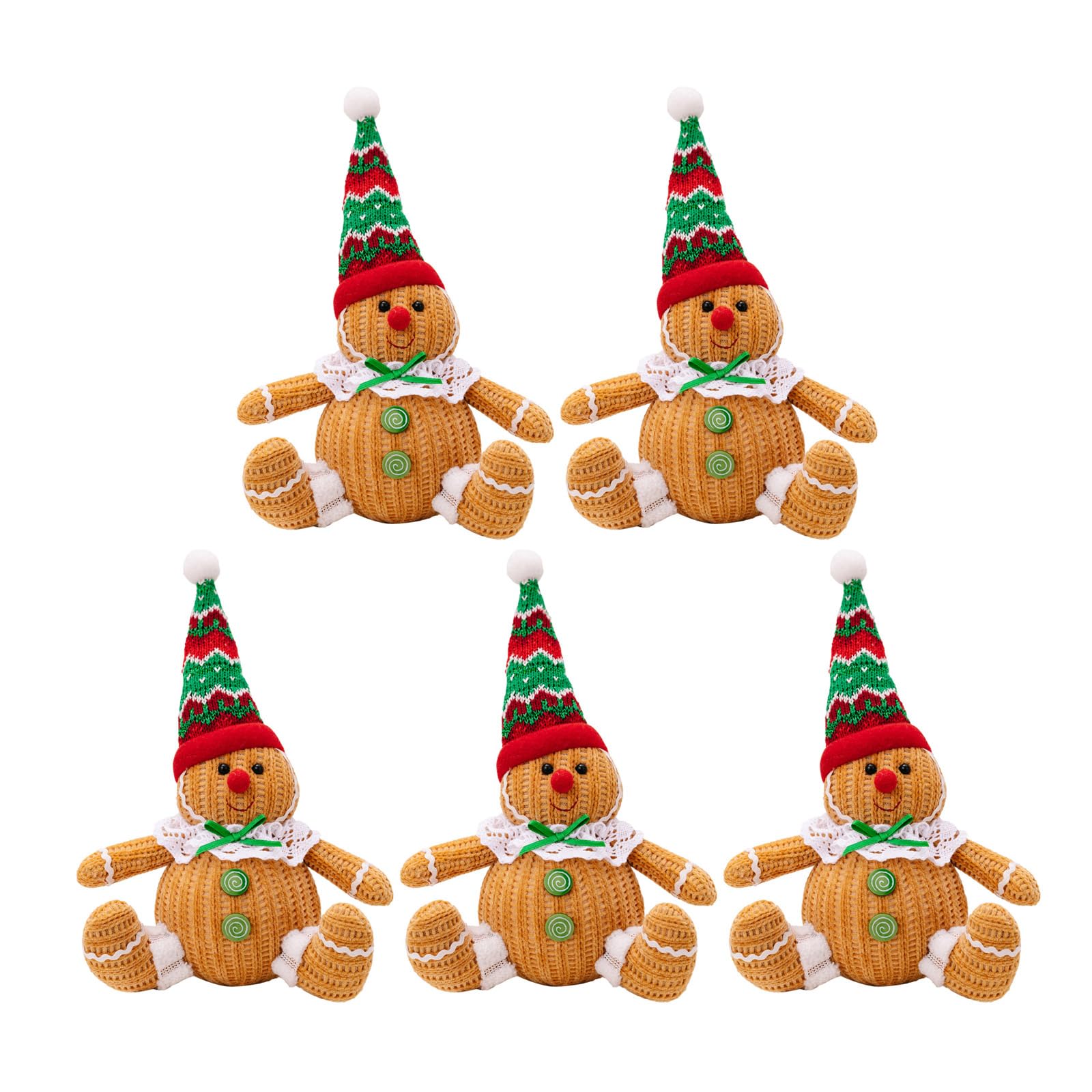Buxuaaaa Of 5 Christmas Gingerbreads Ornament Festival Tree Decorations Holiday Hanging Charm for Household Use Colorful Festival Decoration