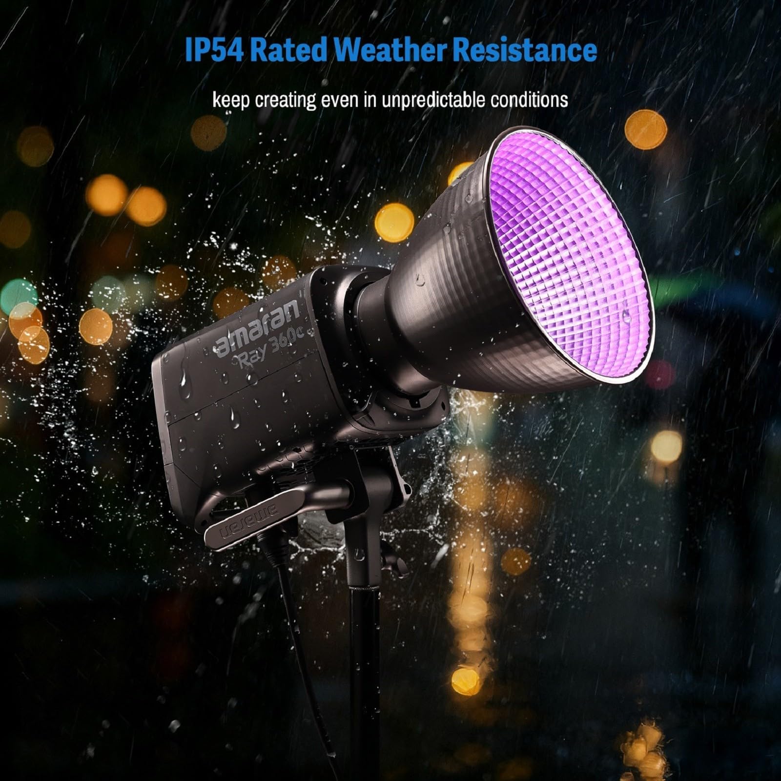 Amazon | Amaran Ray 360c RGB LED ビデオライト、360W Bowens