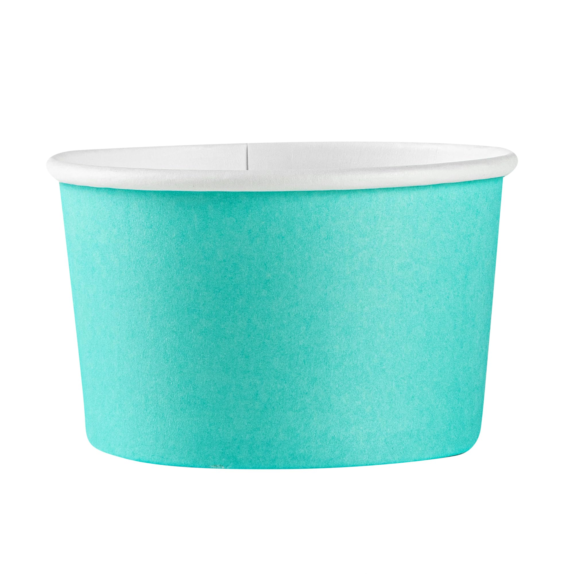 Coppetta - Vasos de postre de 3 onzas, 200 vasos desechables para helado, las tapas se venden por separado, resistentes, cuencos de papel turquesa FroYo, a rayas, para alimentos fríos y calientes,