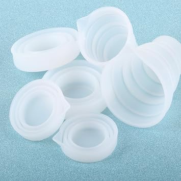 6 PcsLaundry Dosing Ball For Liquid Detergent, Laundry Liquid Dispenser | Foldble Silicone Laundry Detergent Measuring Cup with Scale for Powder Fabric Conditioner Liquids Soap Dispenser 50ml/100ml