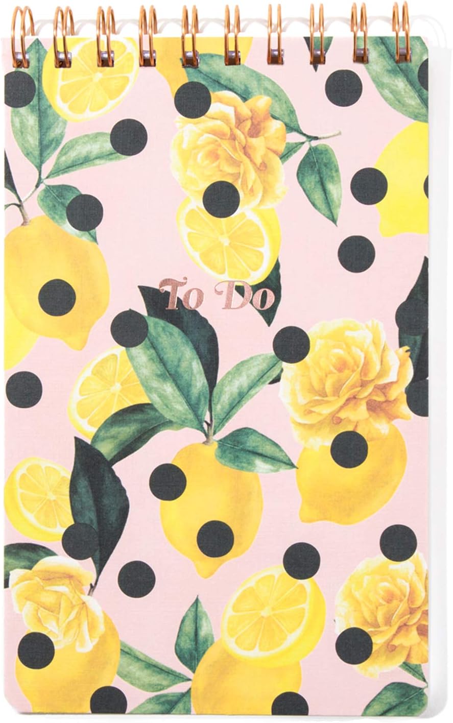 Sonix Stationery, To Do Pad, Notebook Planner with Check Box List - Lemon Zest