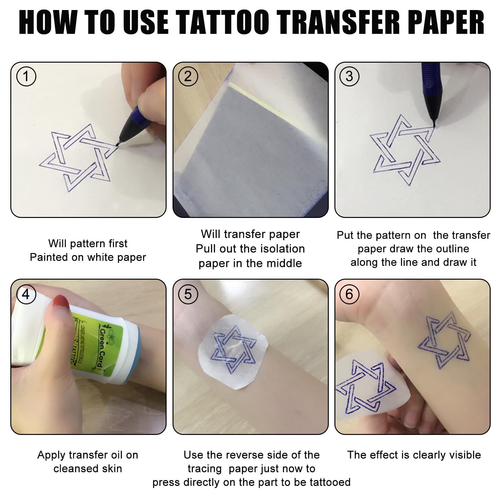 110 fogli di carta trasferibile tatuaggi, carta stencil tatuaggio, disegno a mano per trasferimento di tatuaggi, 4 strati, carta trasferimento, accessori per tatuaggi, carta per tatuaggi, formato A4 A