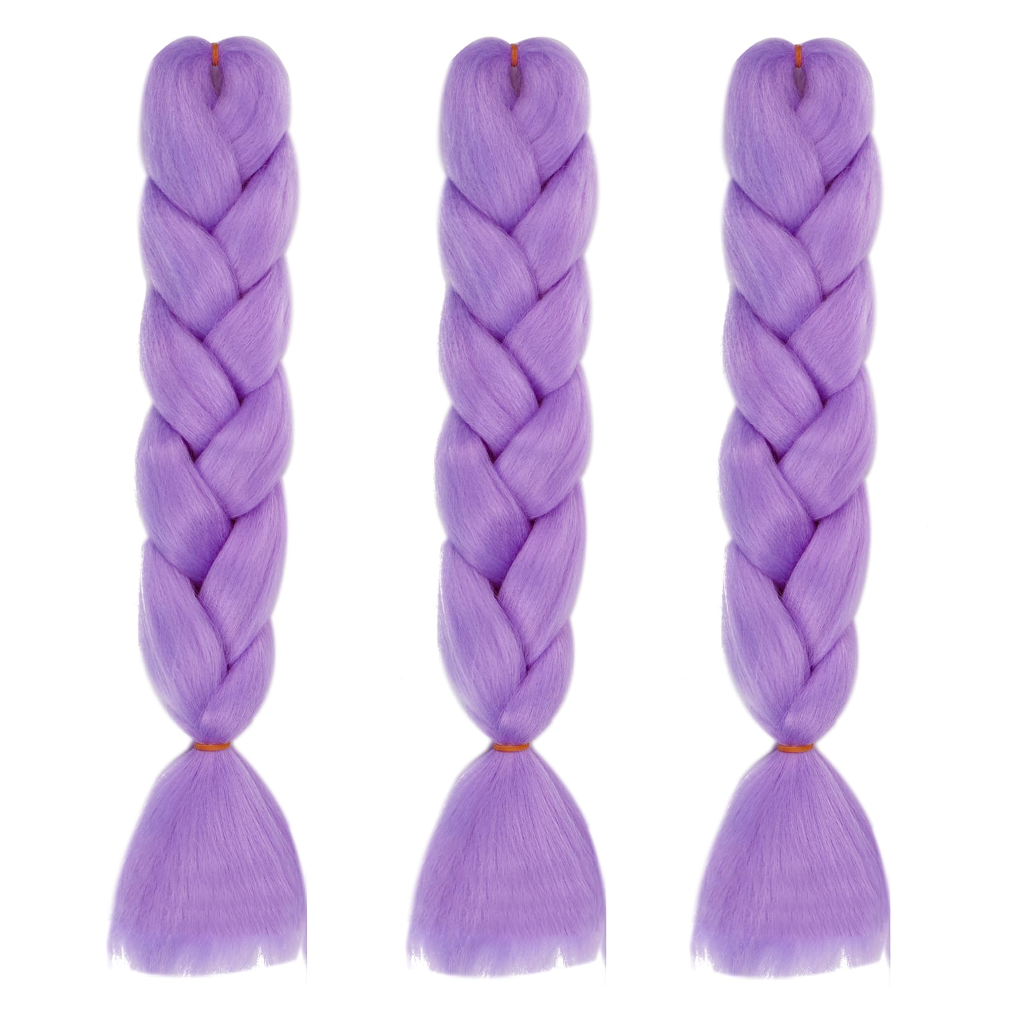 ColorfulPanda 3pcs/pack Hair Extensions for Braiding Crochet Twist Hair Light Purple Color,Yaki Synthetic Easy Jumbo Braids Pre-stretched African Box Braided hair 24inch - Image 4