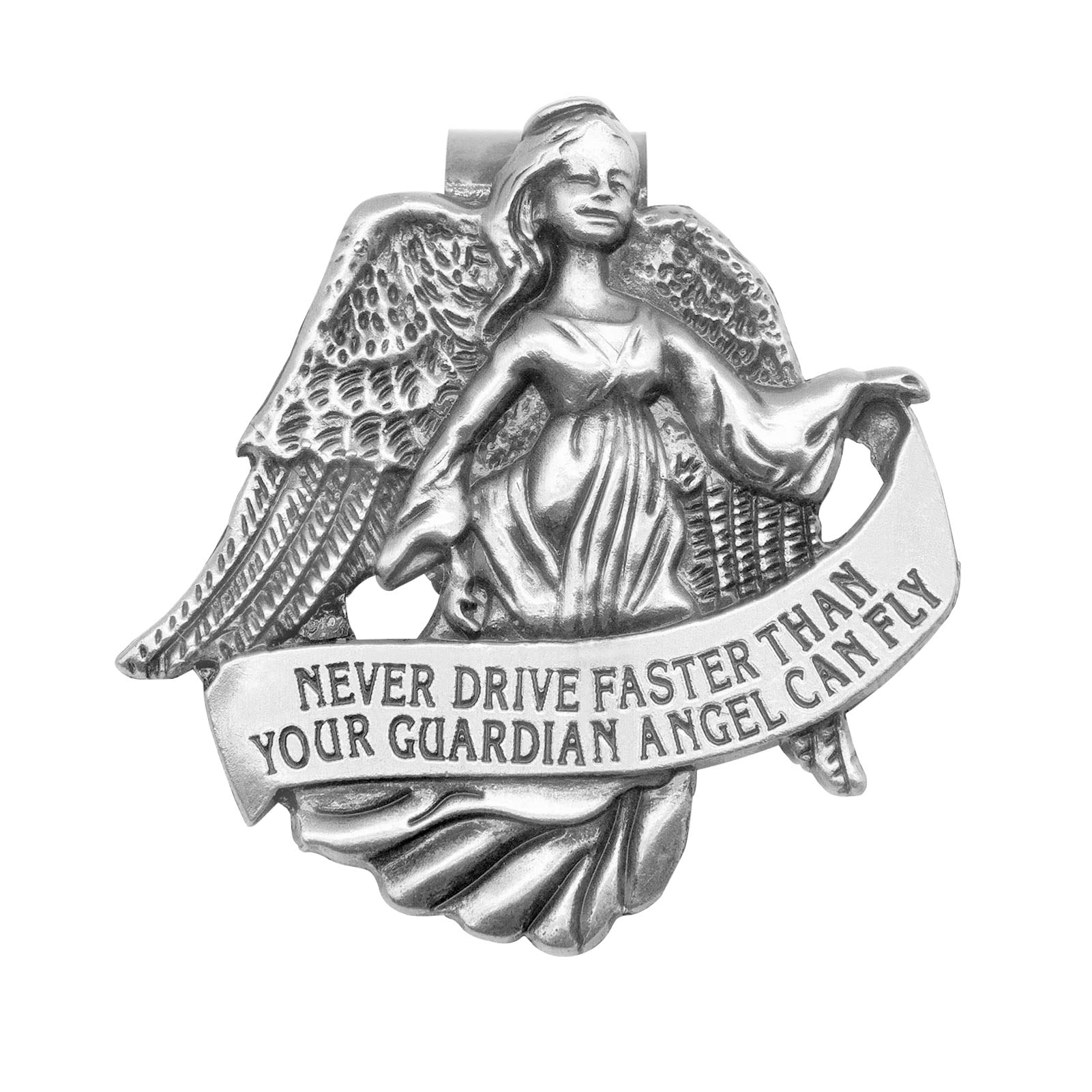 Guardian Angel Visor Clip Car Sun Visor Accessories Medal Bless Driving Safety Religious Gift for Driver Parent Family