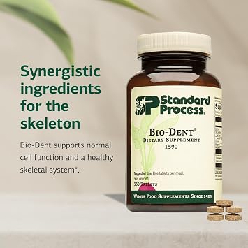 Standard Process Bio-Dent - Dietary Supplement for Skeletal Health - Teeth & Bone Function Support - Skeletal & Collagen Supplement - 330 Tablets