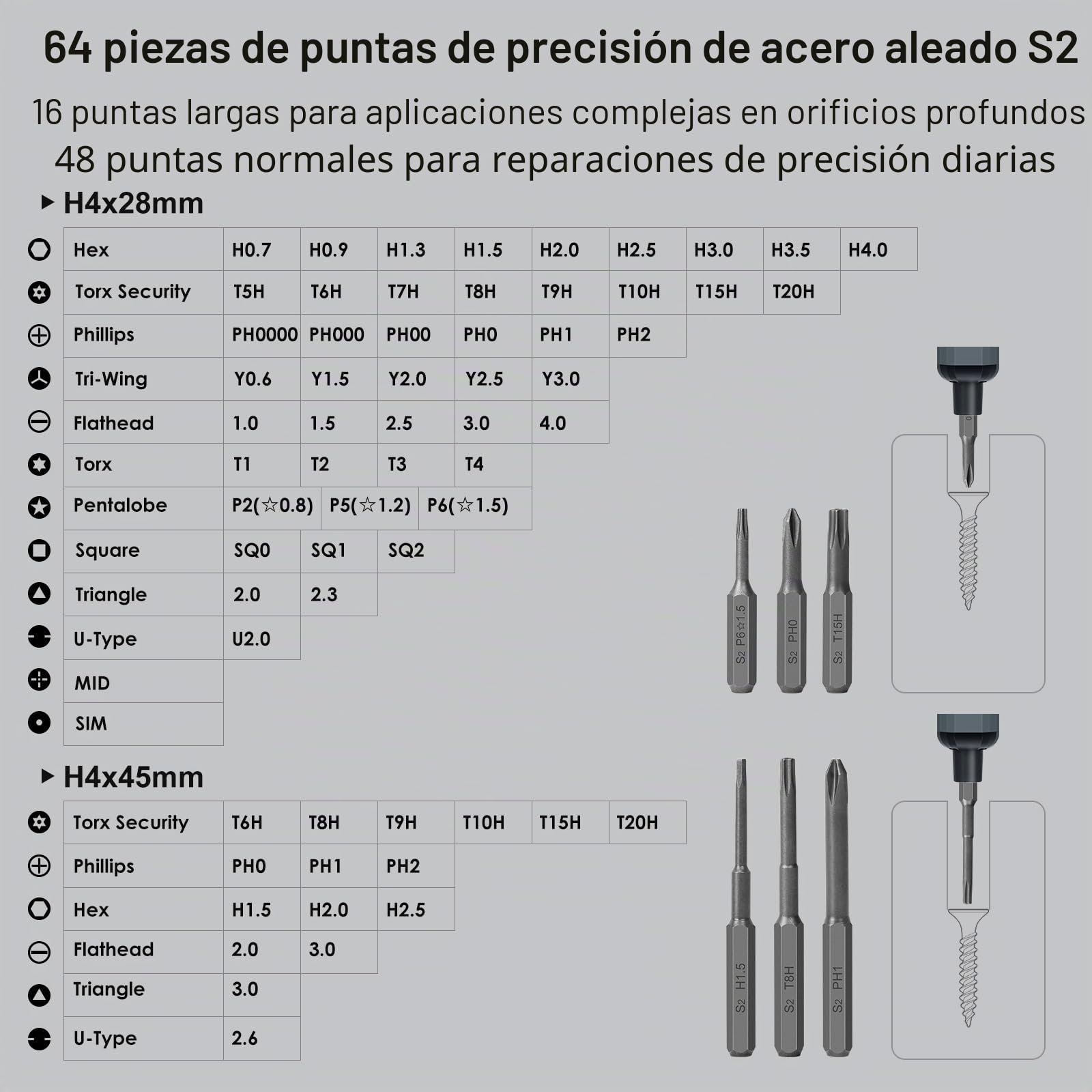 STREBITO - Juego de mini destornilladores eléctricos, 70 en 1, pequeño destornillador eléctrico inalámbrico, 64 puntas de preición S2, 5 ajustes de par, 4 luces LED, mini destornillador eléctrico kit