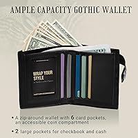 Amazon.com: ZEKEE Skull Gothic Chain Wallet Leather - Punk Bifold