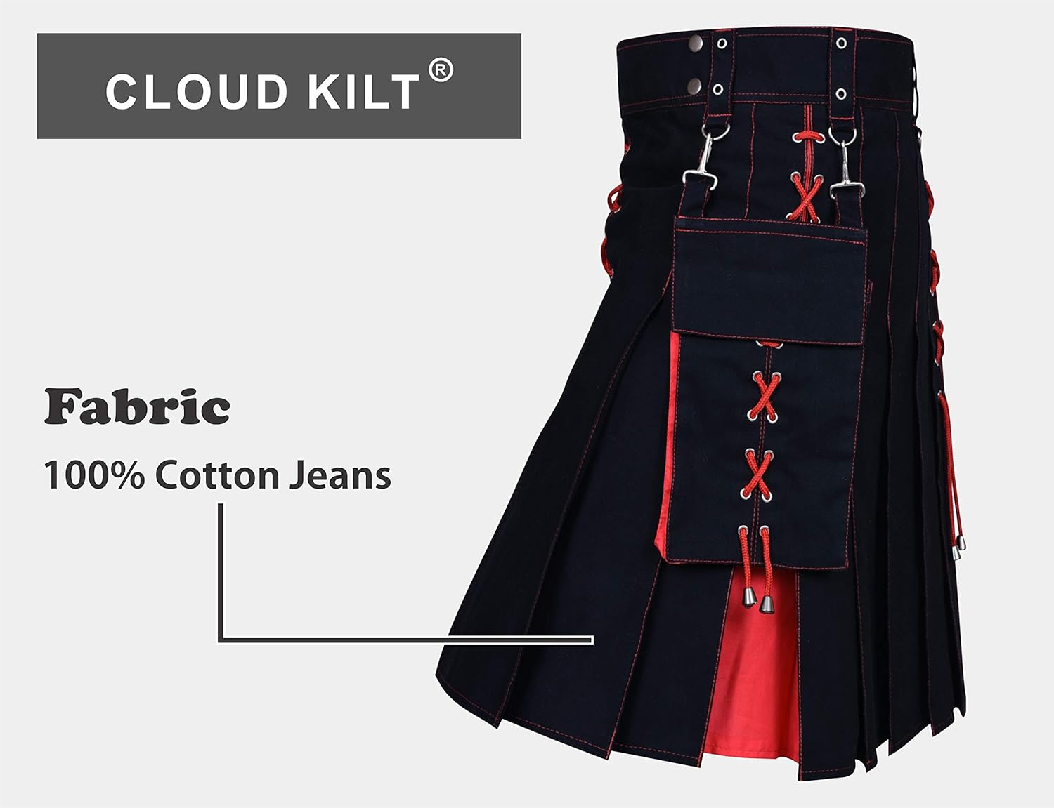 CLOUD KILT" Kilt for Men, Modern Scottish Utility Jeans Hybrid Kilt - Image 4