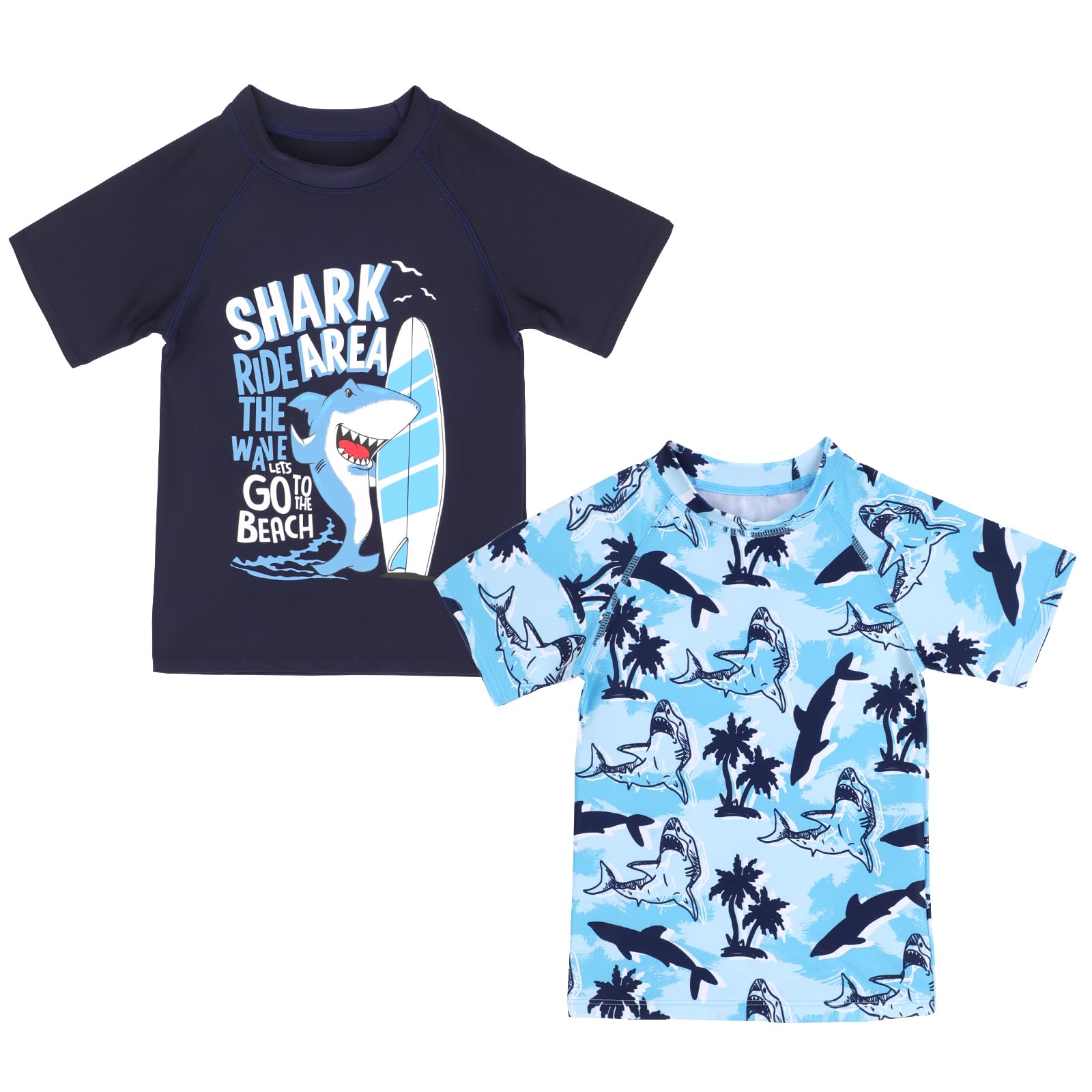 Boys Rash Guard Short Sleeve Toddler Kids Swim Shirt, Youth UPF 50+ Surfing/Sun Suit