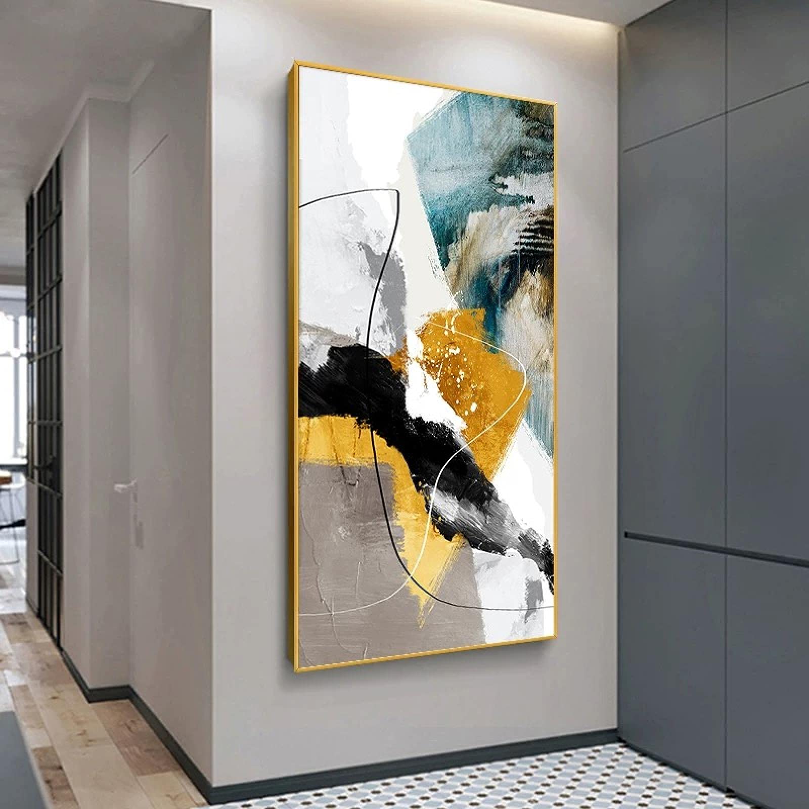 Amazon.de: ZHMANLUCK Groes abstraktes Schwarz-Wei-Poster mit goldener  Linie, bergroes nordisches Kunstpflanzen-lgemlde auf Leinwand, modernes  Wandbild, 30 x 63 cm/(12 x 25 Zoll) mit goldenem Rahmen