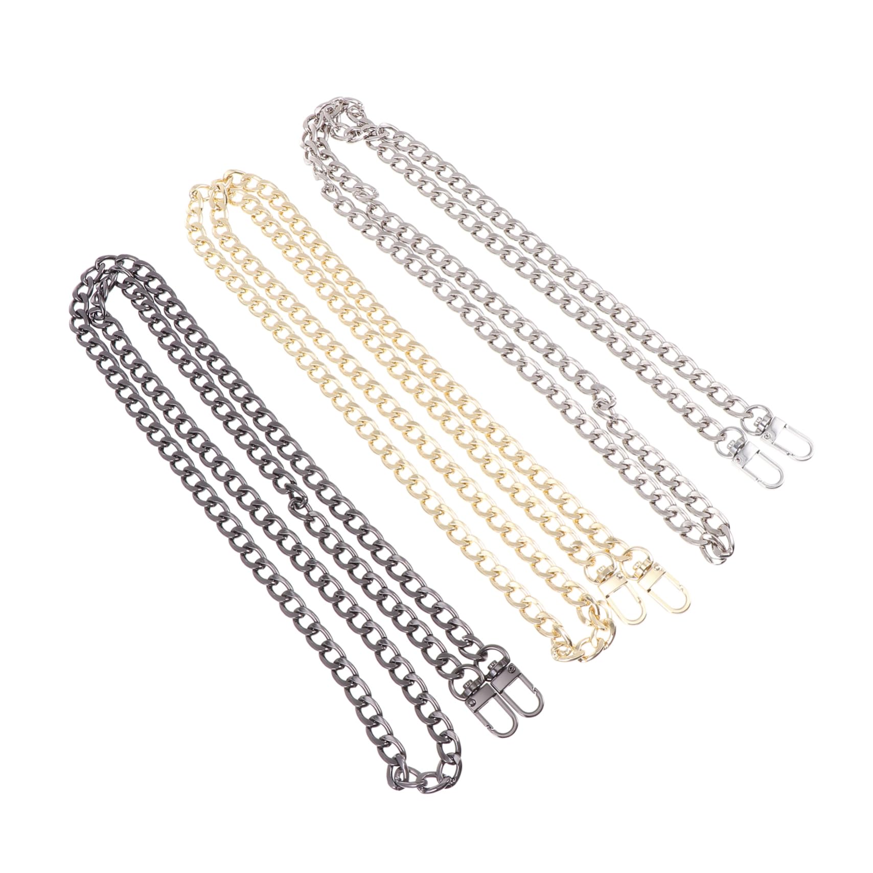 Housoutil 3 Piezas Cadena de Repuesto para Bolsos de Mano Correas de Metal con Hebillas Extensores de Bolso Elegantes