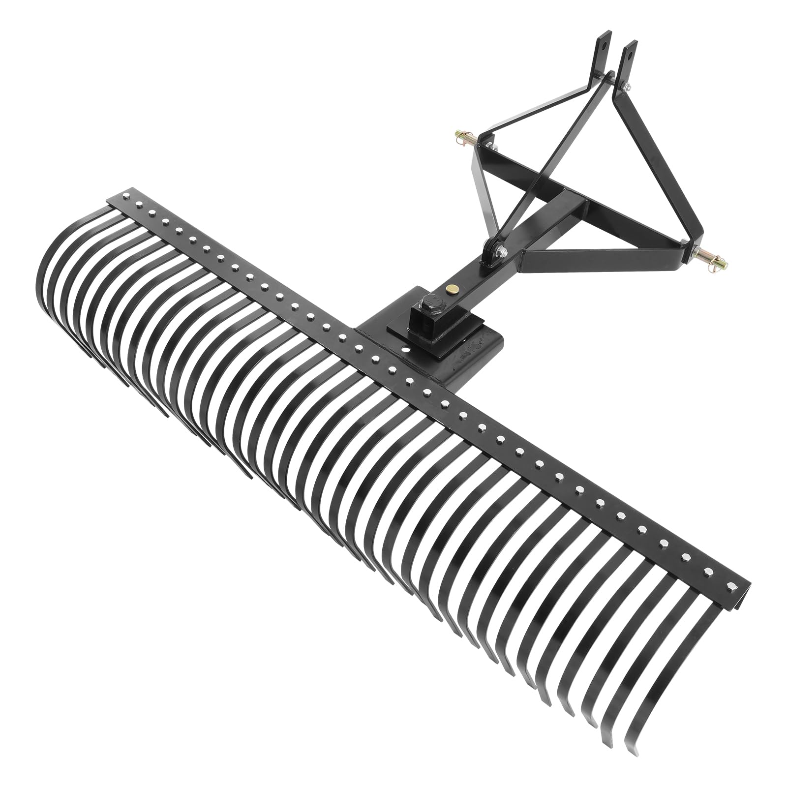 VEVOR Remolque detrás de la Escarificadora, 759,5 x 678,2 x 482,1 mm con 36 Púas de Acero, Rastrillo de Césped de 3 Puntos con Accesorios para Tractor, Rastrillo de Paisaje para Jardín, Granja, Césped