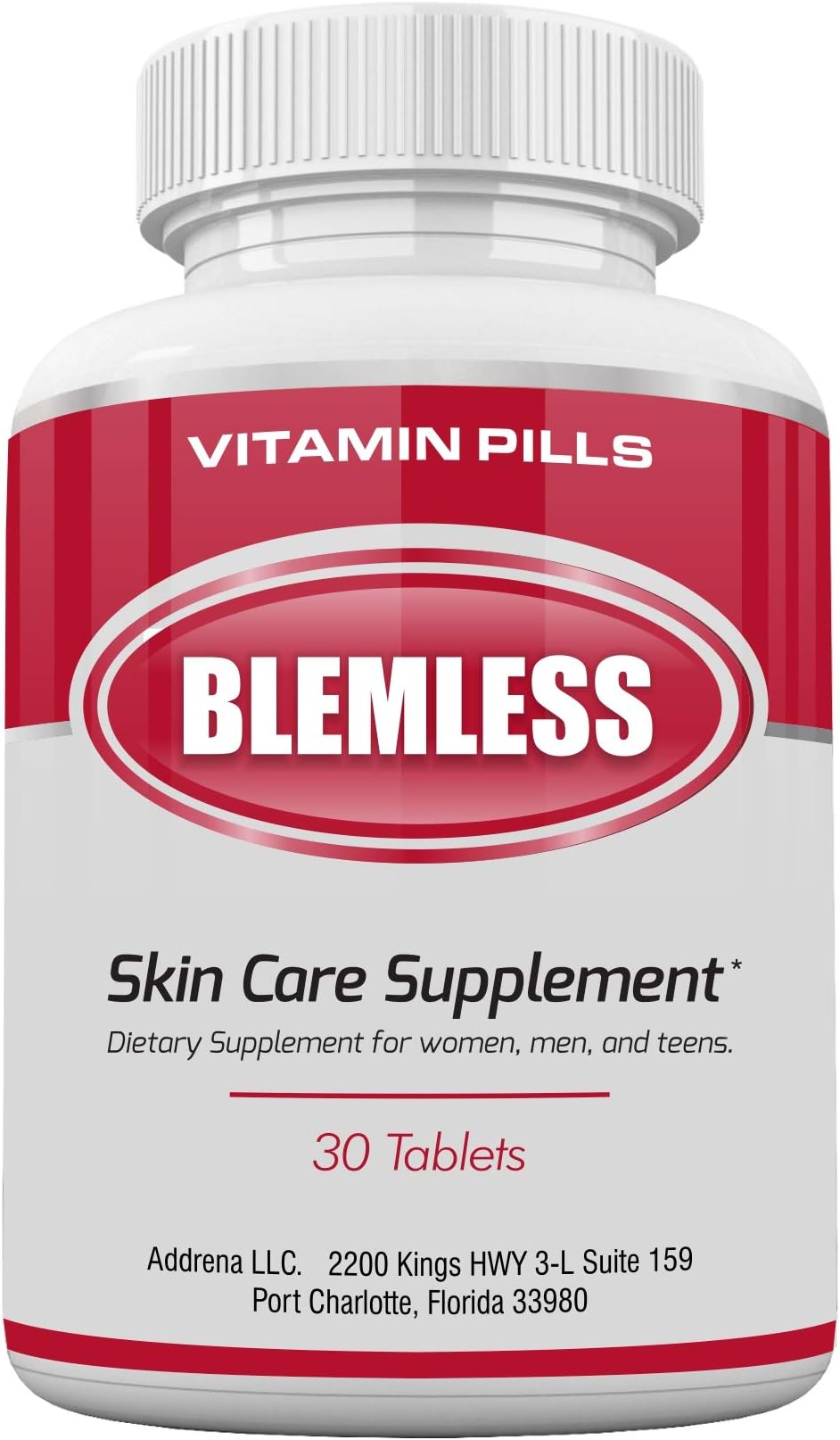 Blemless 30 Day Clear Skin Supplements Pill UK- Best Tablets for Oily Skin and a Glowing Complexion | Vitamin Pills for Women & Men That May Help Some Spots & Blemishes