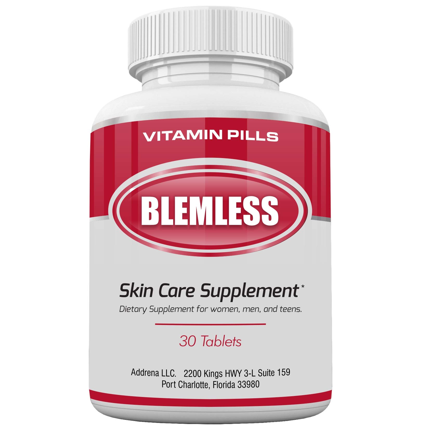 Blemless 30 Day Clear Skin Supplements Pill UK- Best Tablets for Oily Skin and a Glowing Complexion | Vitamin Pills for Women & Men That May Help Some Spots & Blemishes