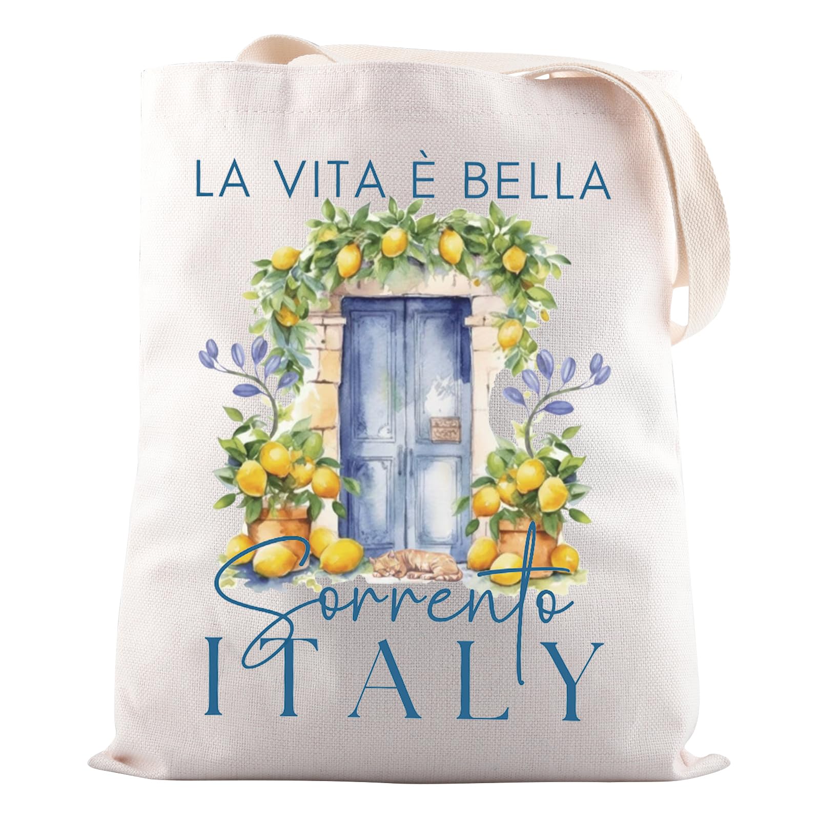JNIAP Positano Italy Vacation Gift - Sorrento Lemon Tote Bag - Amalfi Coast Italy Gift