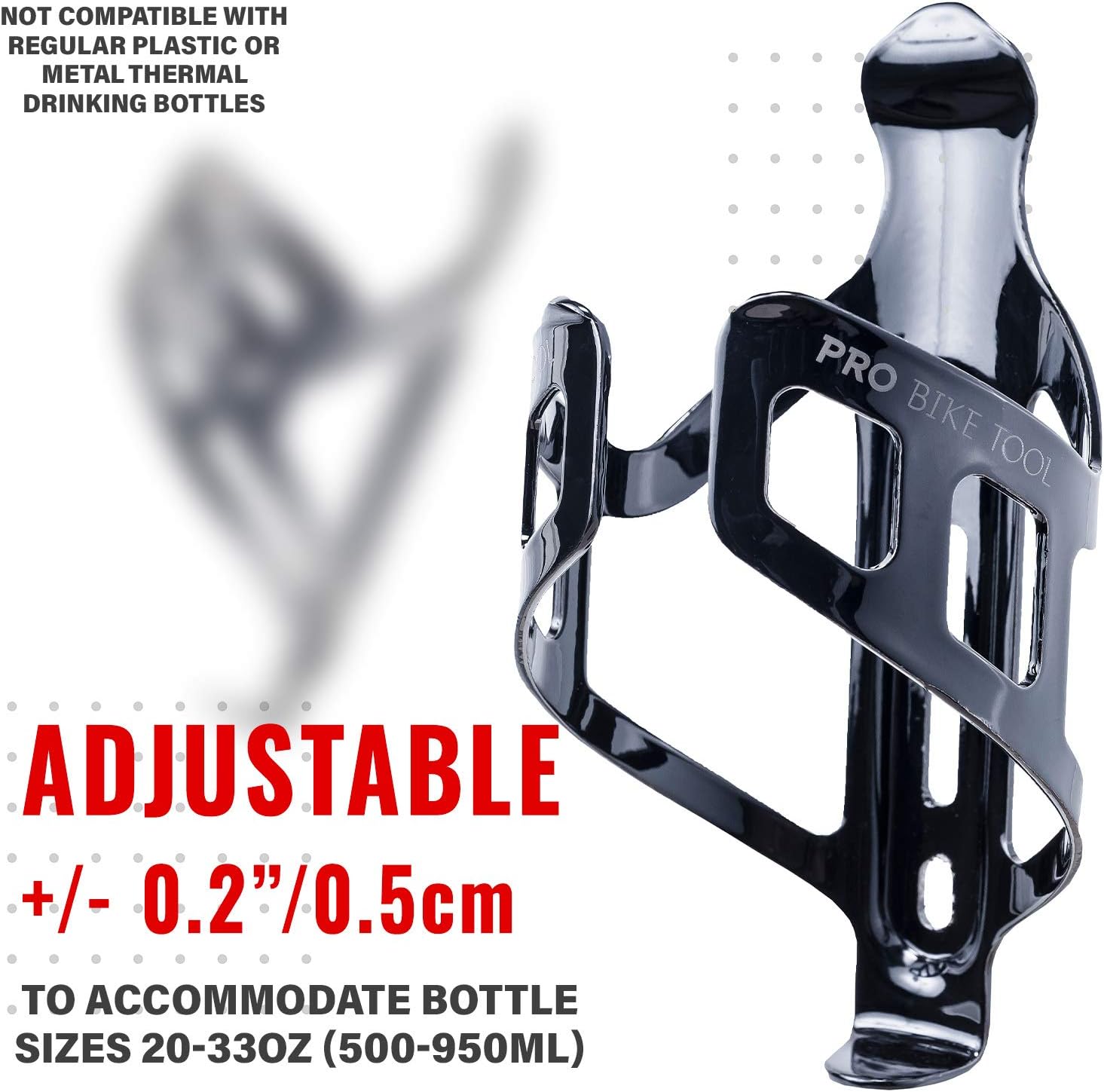 Bike Water Bottle Holder, Black or White Gloss, Secure Retention System, No Lost Bottles, Lightweight and Strong Bicycle Bottle Cage, Quick and Easy to Mount, Great for Road and Mountain Bikes : Sports & Outdoors