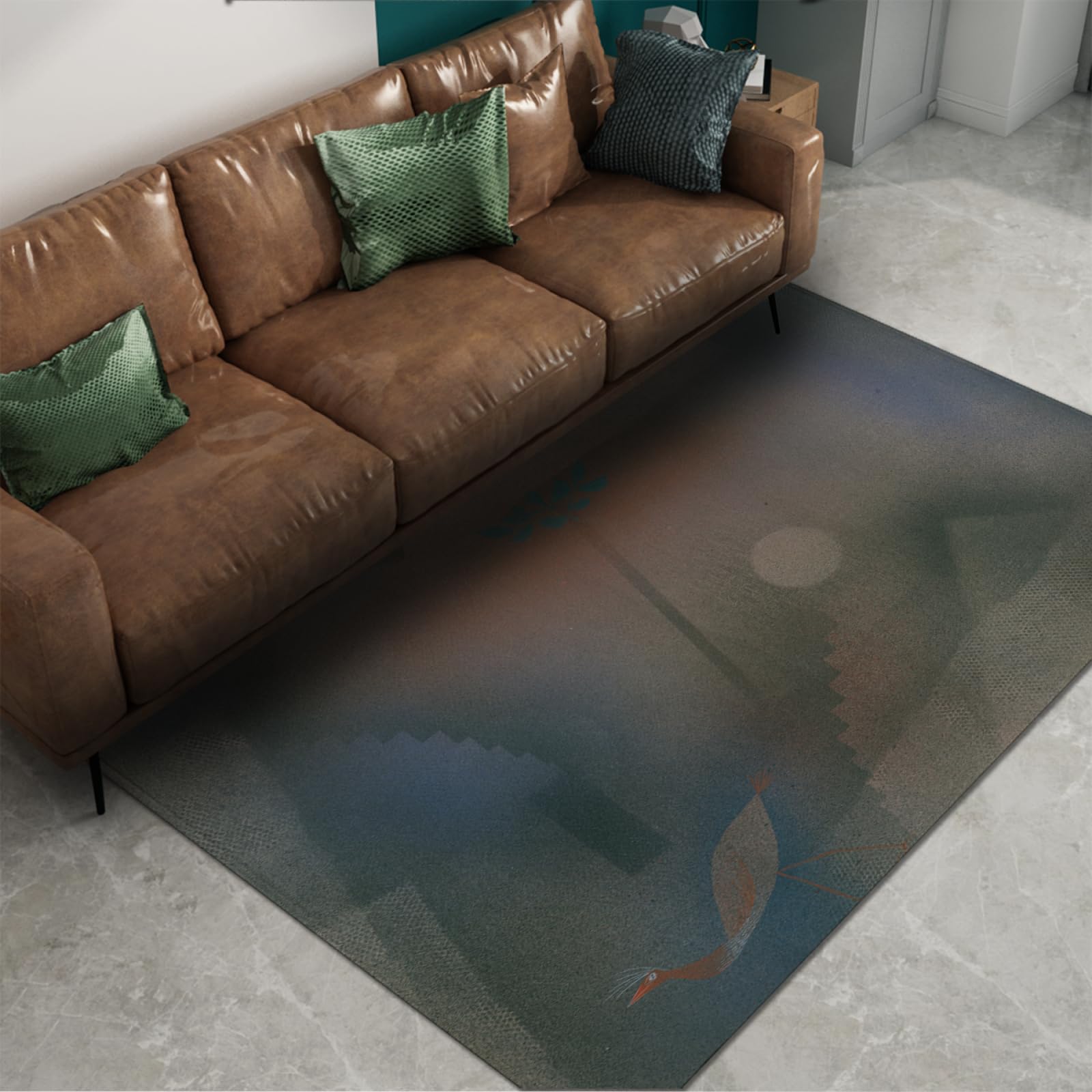 Tapis doux d'entrée style Paul Klee pour salon et chambre cosy