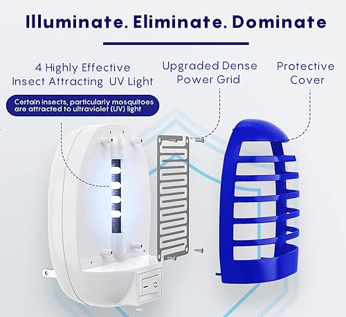 Miniatura 4 de Paquete de 4 exterminadores de insectos, LED atraen mosquitos y moscas para uso en interiores, solución de enchufe eficaz para el hogar y la oficina