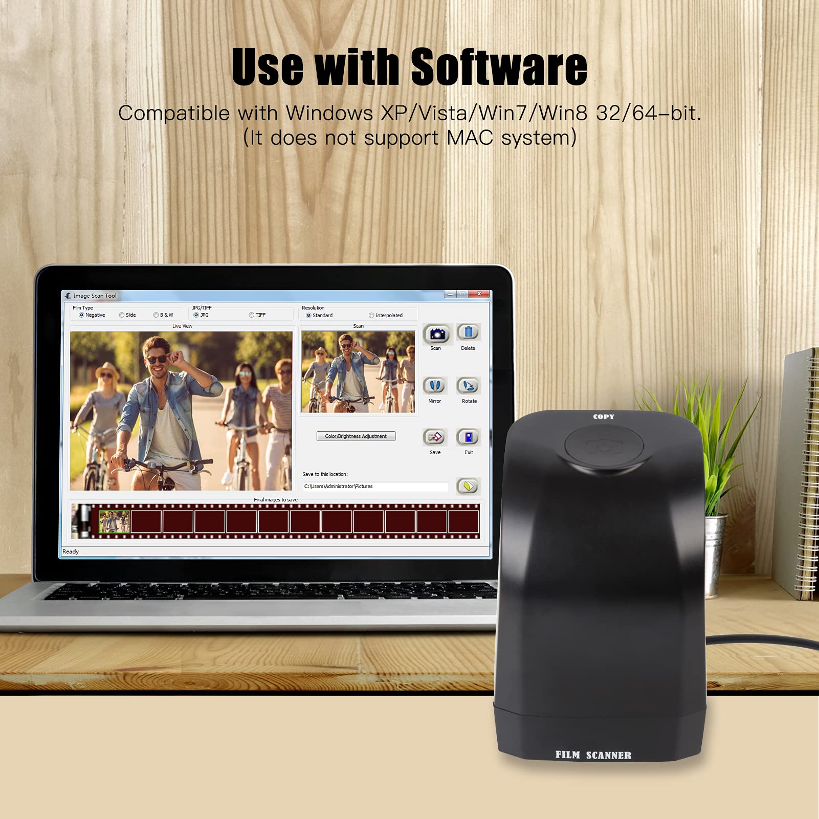 Portable 135 Film Slide Scanner Converter 8 Megapixel CMOS Convertire diapositive negativi in foto digitali JPEG con 2400dpi 4800dpi Scansione One Button Sistemi compatibili