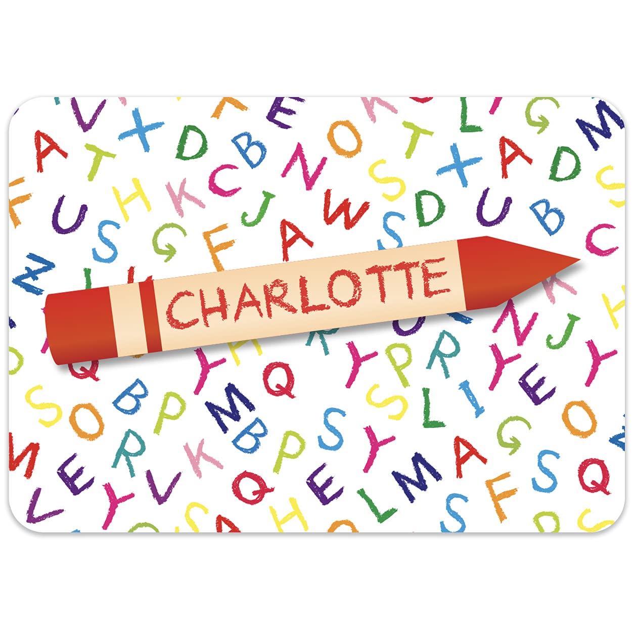Paper Themes Personalised Placemat for Kids (Alphabet Crayons) — image 1