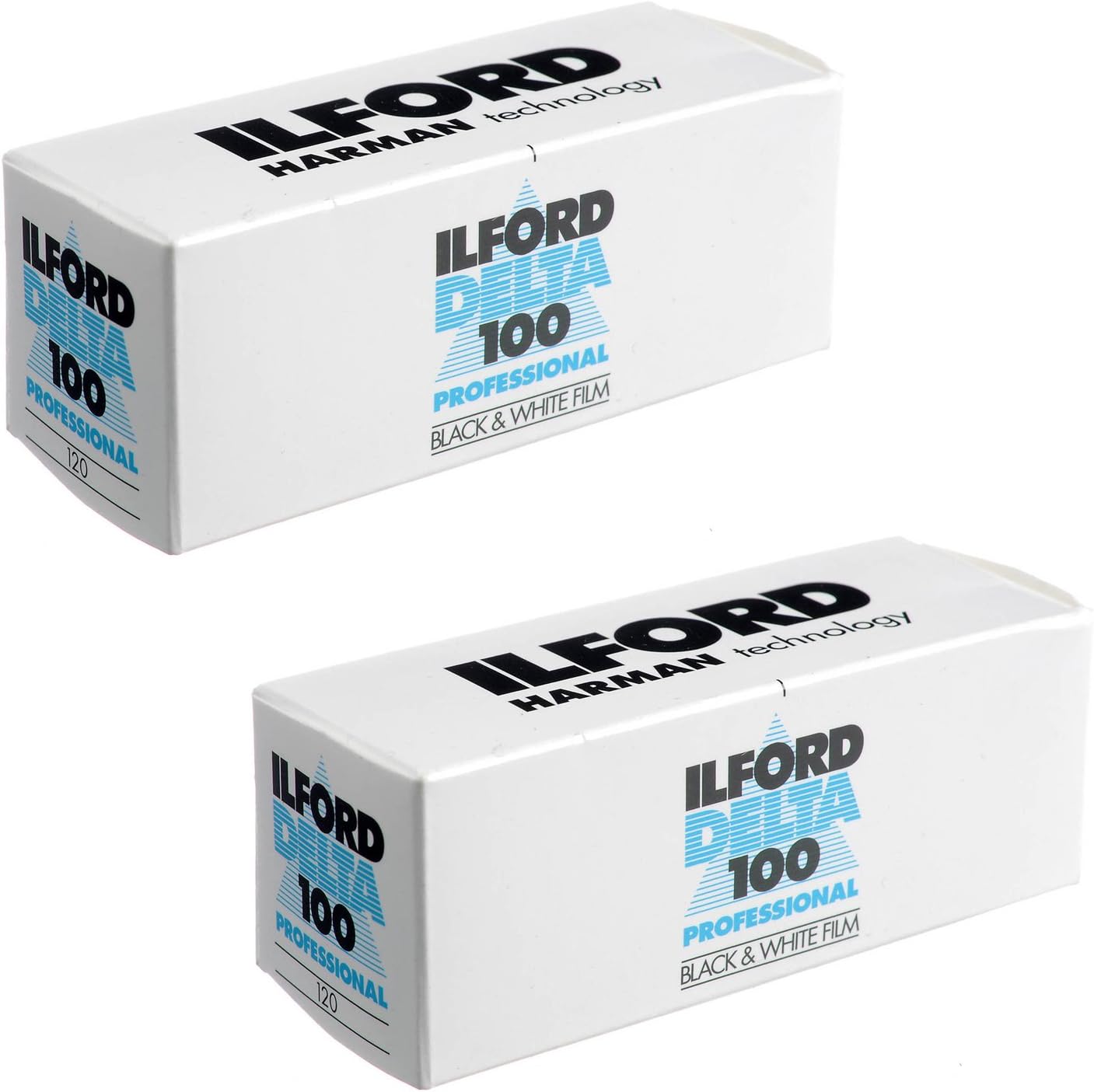 2 X Ilford 1743399 Delta Pro 100 120 Fine Grain Medium Speed, Black and White Film, ISO 100, 120 Size