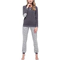 Merry Style Pigiama Manica Lunga Donna MS10-168(mélange Scuro Grigio)