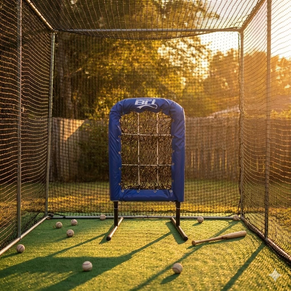 Batting Cages Inc. 9-Hole Baseball & Softball Pitching Target Net with Strike Zone – Heavy-Duty Accuracy Training Net for Pitchers, Indoor & Outdoor Practice