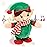 Hopearl Talking Singing Elf Repeats What You Say Walking Electric Interactive Animated Toy Speaking Plush Buddy Gift for Toddlers, Green, 8.5\'\'