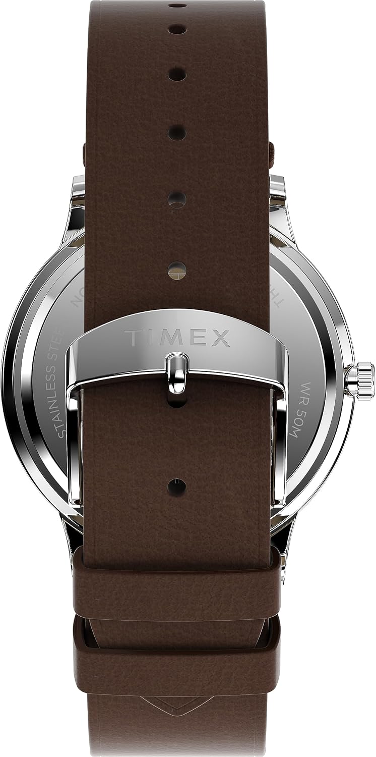 Timex Waterbury 39mm Men’s Analog Watch | Durable Stainless Steel Case | Day and Date Window | Durable Design | 100M Water Resistance