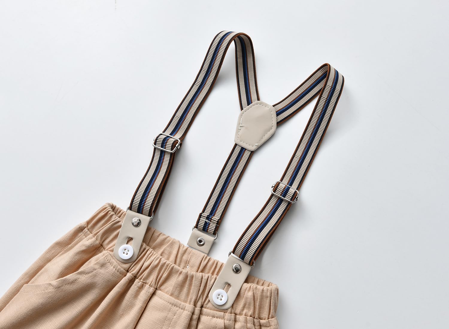 Boarnseorl Baby Boys Pants Sets, Infant Long Sleeve Shirt + Pants + Bow Tie + Suspenders Outfits