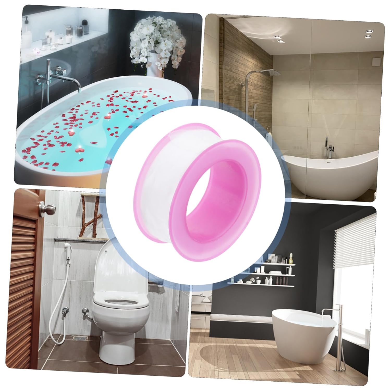 10 Rolls Pink PTFE Thread Seal Tape for Hoses and Sockets