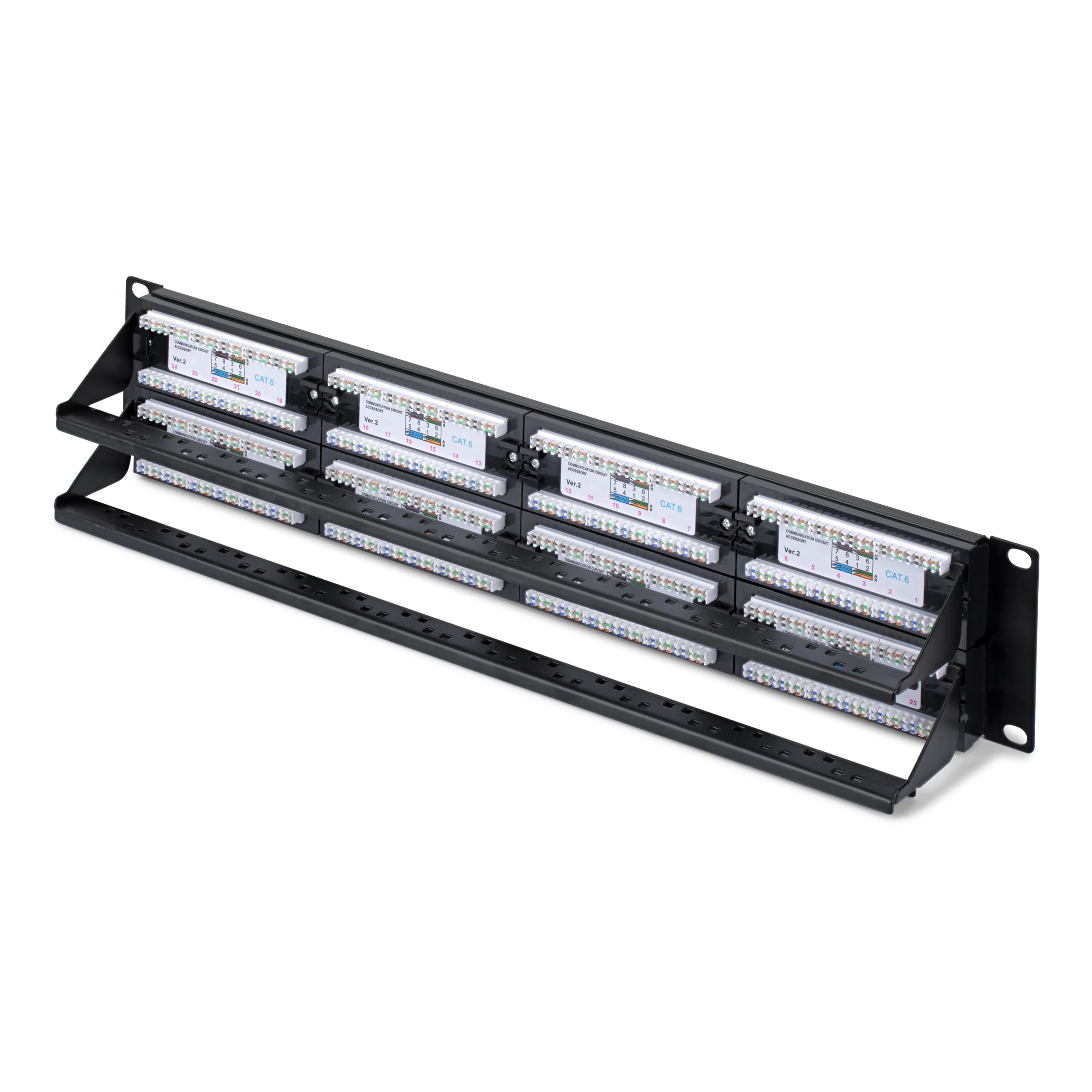 StarTech Pannello Patch Cat6 48 Porte 2U, UTP, 110 Punch-Down (CPANEL48) | Montabile su Rack, Connettori RJ45