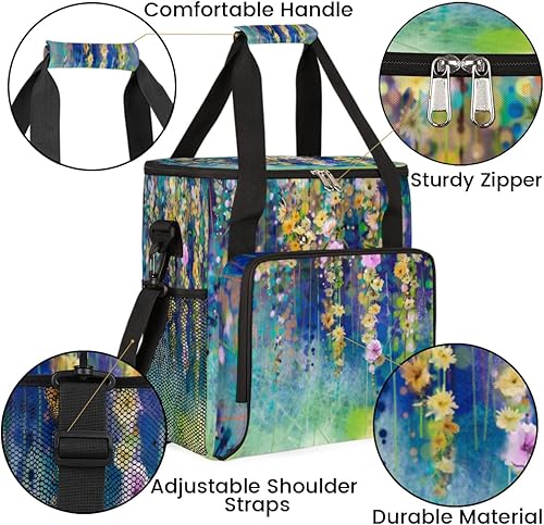 Miniatura 6 de Cafetera de flores abstractas en acuarela, bolsa de transporte para Keurig K-Mini o K-Mini Plus K-Cup Pods, almacenamiento portátil, bolsa de viaje