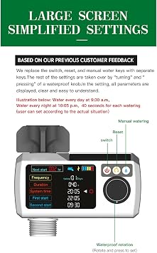 Diydeg Sprinkler Timer, Solar Programmable Water Timer for Garden Hose with Rain Delay & Self Inspection, Outdoor Automatic Irrigation Timer for Drip Irrigation and Lawn Watering System