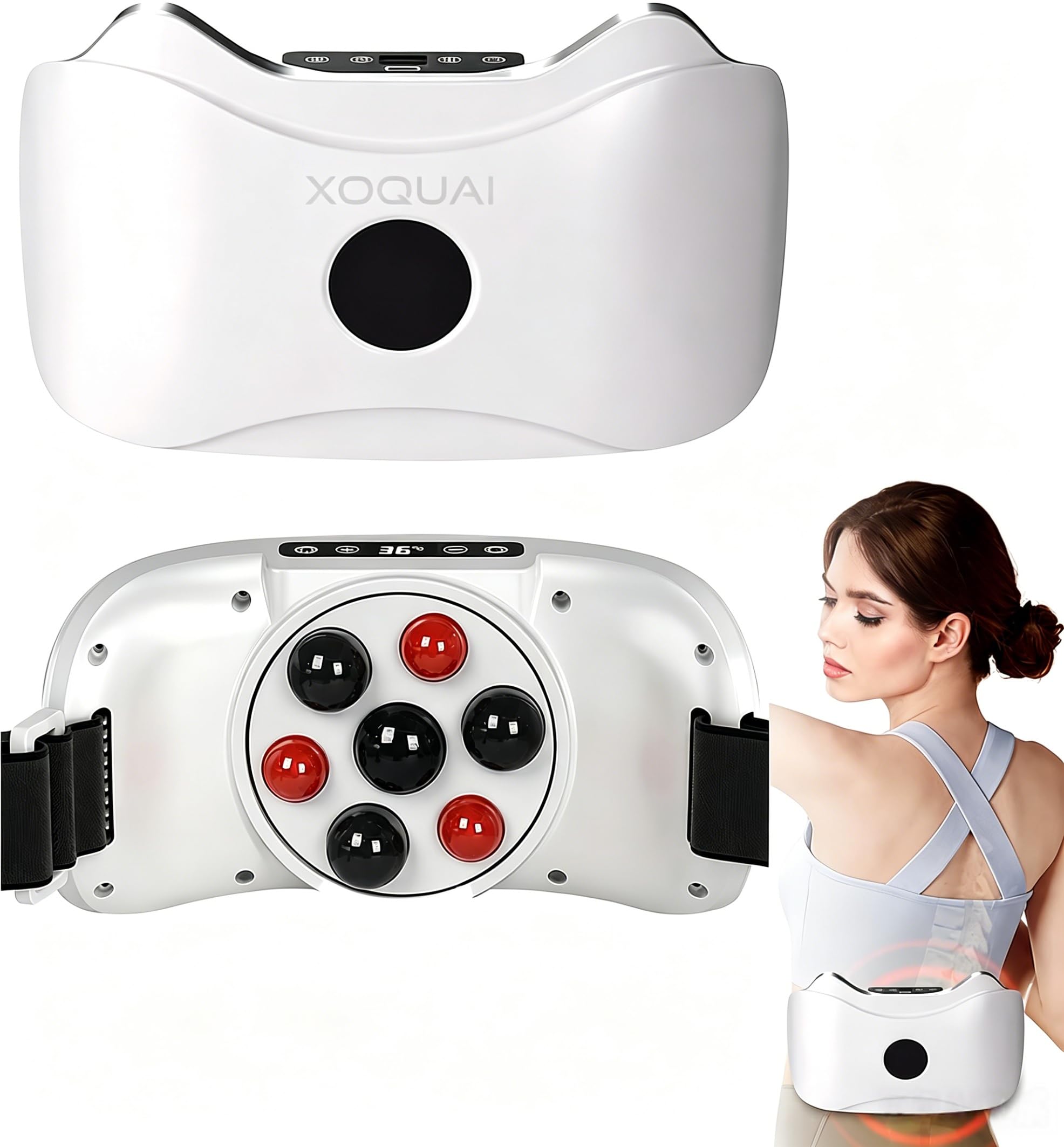 Ceinture Abdominale Electrostimulation,Massage Ventre,Machine Pour Maigrir Du Ventre,Masseur,Réglage À 3 Vitesses, Entretien Du Ventres, Pour Abdominaux, Dos, Cadeaux Pour La Fête Des Mères (Blanc)